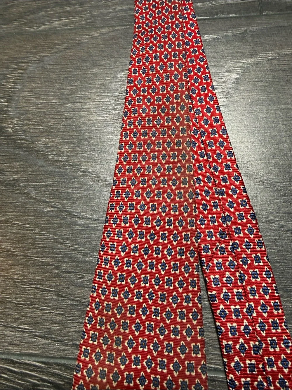 Lauren Ralph Lauren Red Geometric Silk Tie